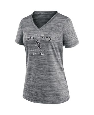 Women's Anthracite Chicago White Sox Authentic Collection Velocity Space-Dye Performance V-Neck T-shirt