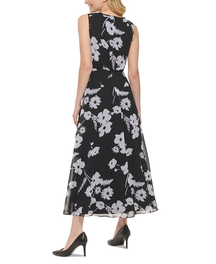 KARL LAGERFELD PARIS Women's Floral-Print Maxi Dress - Macy's