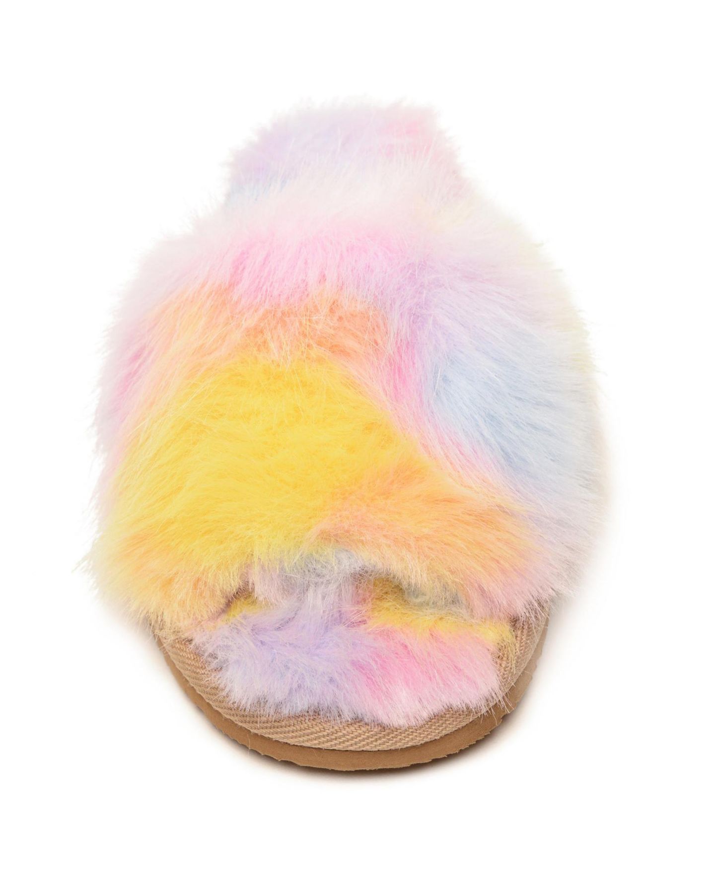 Тапочки Minnetonka Lyla Faux Fur Slide Slippers для девочек, цвет: Розовый — фото 9