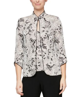 Alex Evenings - Petite Printed Glitter-Knit Twinset