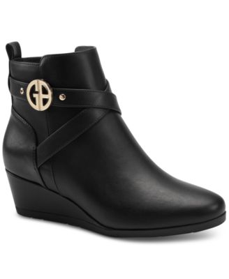 black wedge booties macys