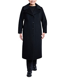 Women's Plus Size Single-Breasted Maxi Coat, Created for Macy's