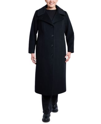 Anne Klein Women's Plus Size Single-Breasted Maxi Coat