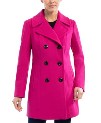 Anne Klein Women s Petite Notched Collar Double Breasted Peacoat Created for Macy s Macy s