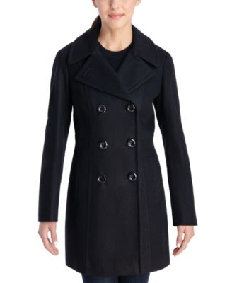 Anne Klein Women s Double Breasted Wool Blend Peacoat Created for Macy s Macy s