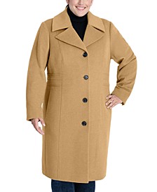 Women's Plus Size Single-Breasted Walker Coat, Created for Macy's