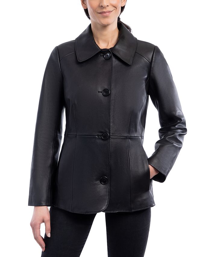 Anne Klein Women's Leather Jacket - Macy's