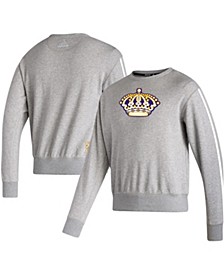 Men's Heathered Gray Los Angeles Kings Team Classics Vintage-Like Pullover Sweatshirt