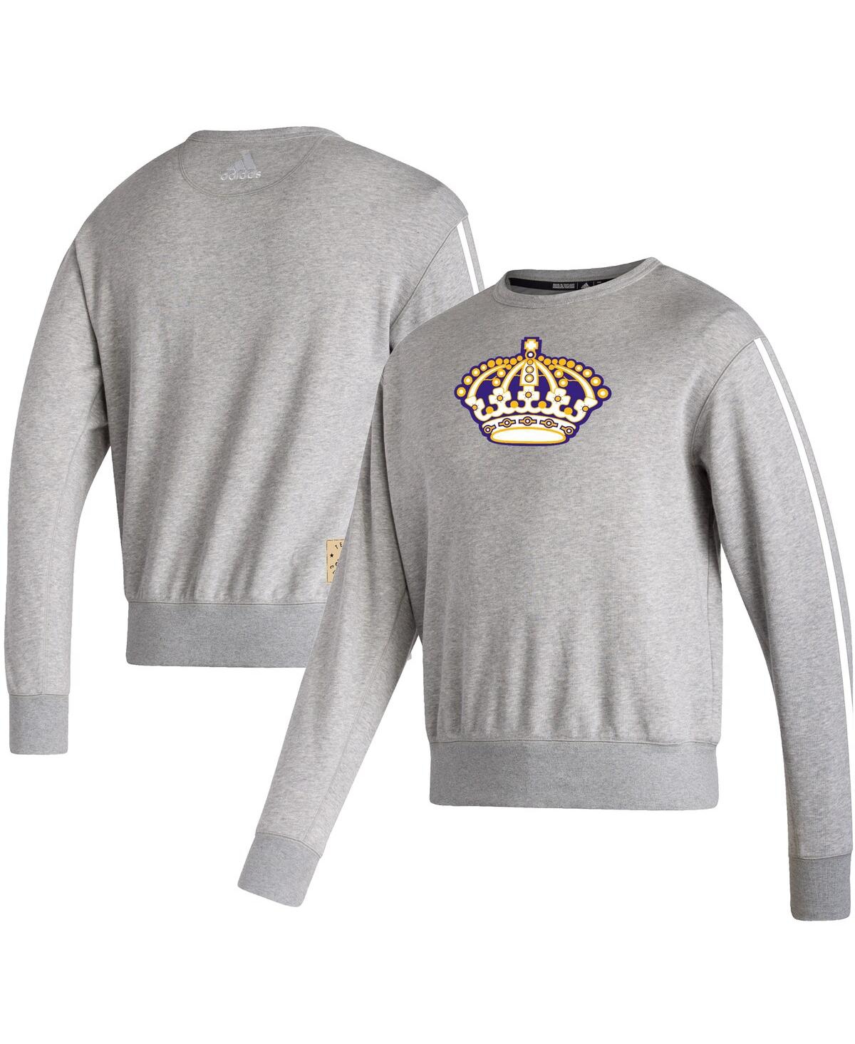 Shop Adidas Originals Men's Adidas Heathered Gray Los Angeles Kings Team Classics Vintage-like Pullover Sweatshirt