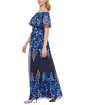 Eliza J Women s Floral Print Off The Shoulder Maxi Dress Macy s
