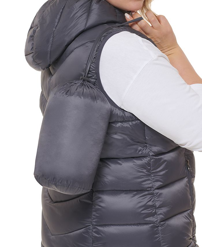 Charter Club Plus Size Hooded Packable Puffer Vest, Created for Macy's ...