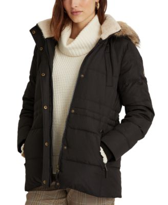 lauren ralph lauren quilted faux fur jacket