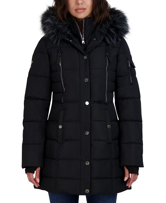 Nautica Ladies' Puffer Jacket Furry Hooded (Brand New and New Style)