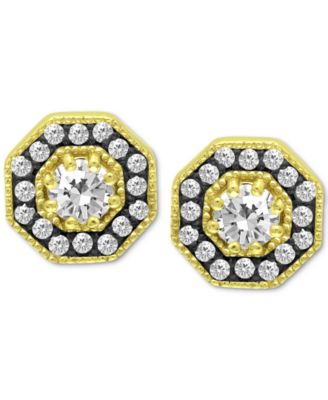 Giani Bernini - Cubic Zirconia Octagon Stud Earrings in 18k Gold-Plated Sterling