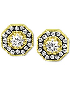 Cubic Zirconia Octagon Stud Earrings in 18k Gold-Plated Sterling, Created for Macy's