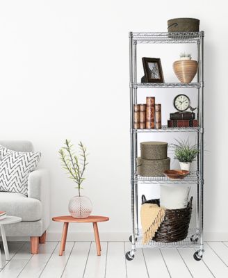 UltraDurable Commercial-Grade 5-Tier NSF-Certified Steel Wire Wheeled Shelving