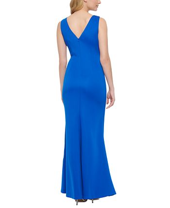 Jessica Howard Women s Solid Ruched V Back Gown Macy s