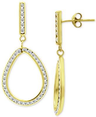 Cubic Zirconia Open Teardrop Drop Earrings, Created for Macy's
