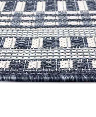 Malibu Etched Border 4'10" x 7'6" Outdoor Area Rug