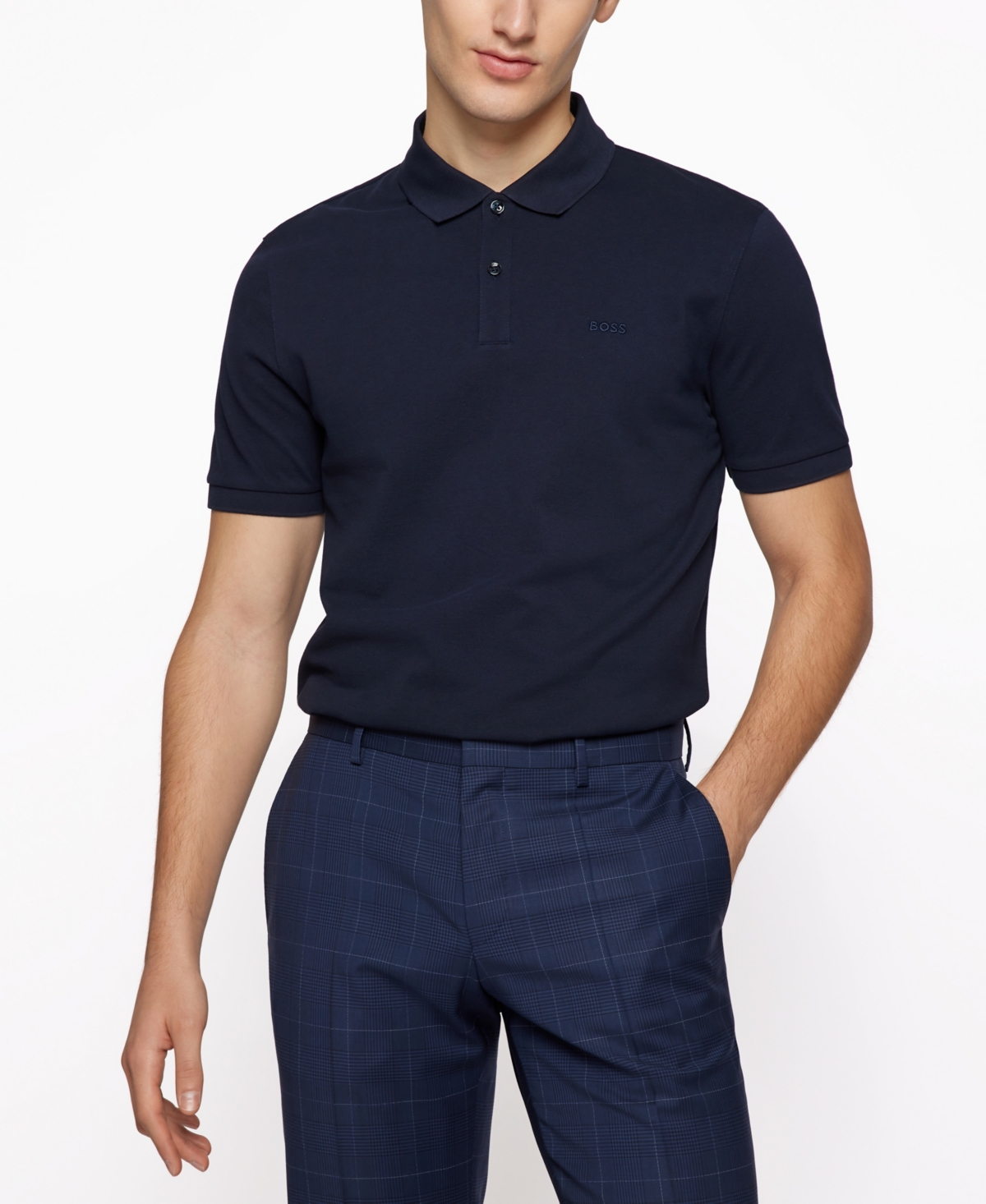Hugo Boss Boss Men's Cotton Polo Shirt In Dark Blue