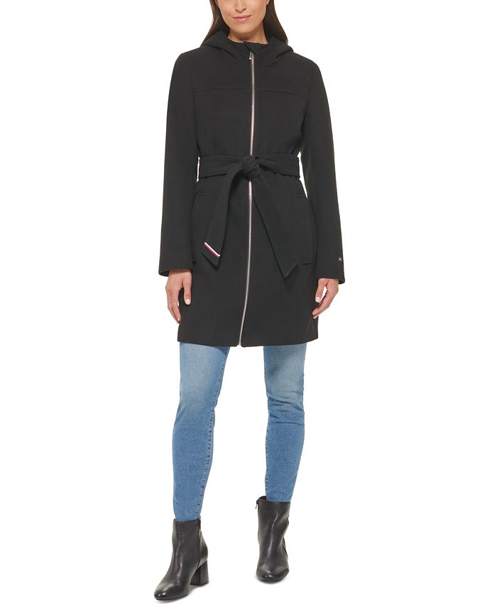 Tommy Hilfiger Women's Belted Hooded Coat - Macy's
