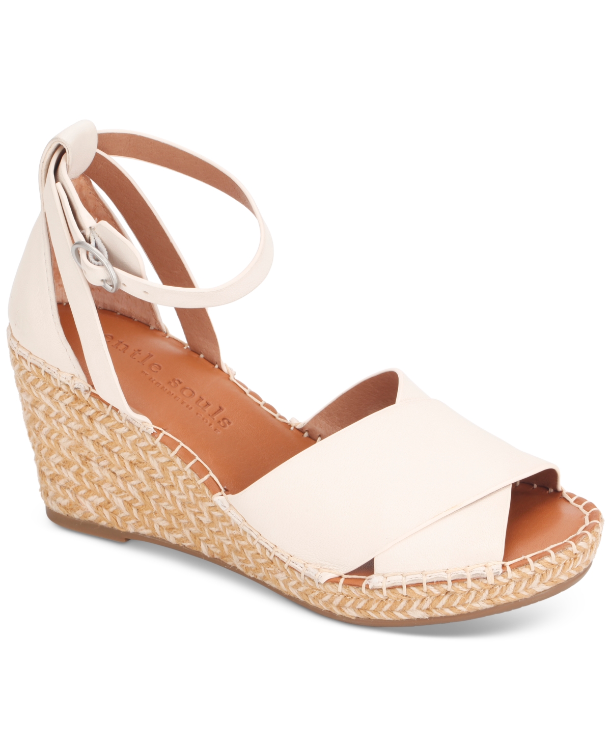 Shop Gentle Souls Women's Charli Ankle-strap Espadrille Wedge Sandals In Off White