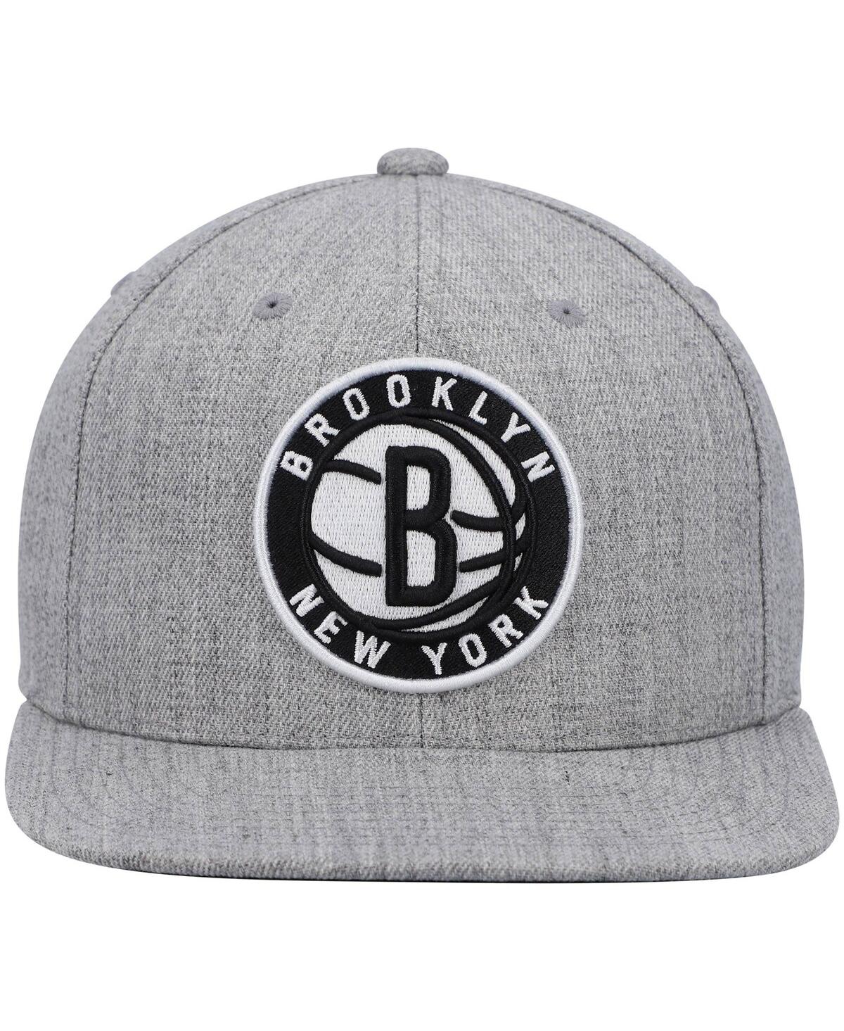 Shop Mitchell & Ness Men's  Heathered Gray Brooklyn Nets 2.0 Snapback Hat