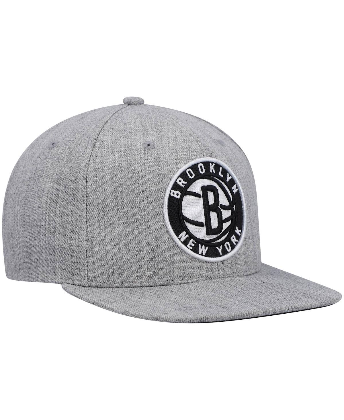Shop Mitchell & Ness Men's  Heathered Gray Brooklyn Nets 2.0 Snapback Hat
