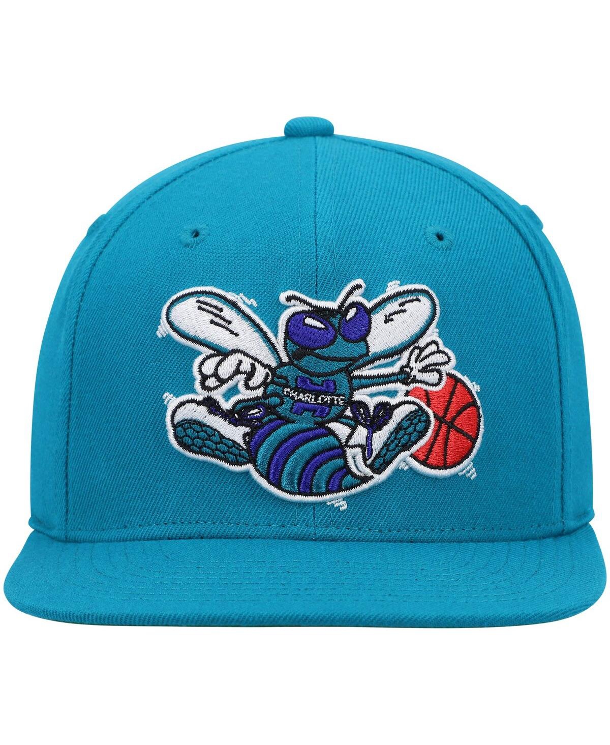 Mitchell & Ness Men's  Teal Charlotte Hornets Hardwood Classics Team Ground 2.0 Snapback Hat In Teal