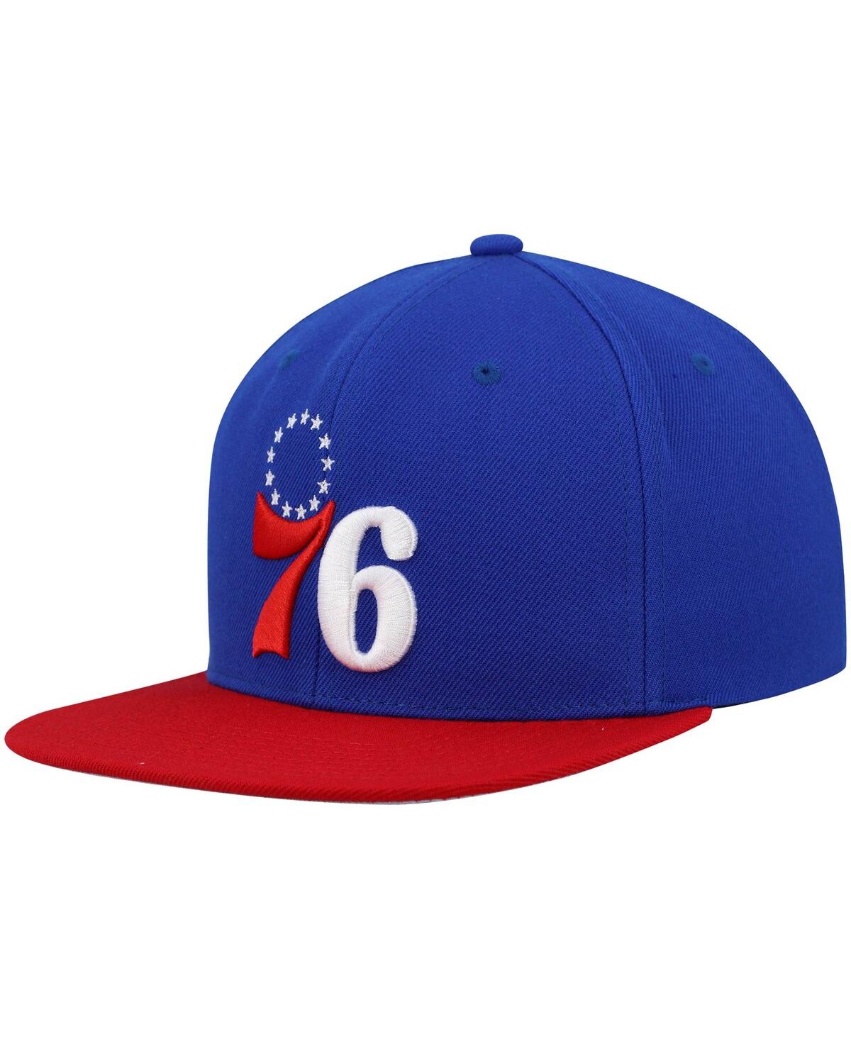 Mitchell & Ness Men's  Royal, Red Philadelphia 76ers Mvp Team Two-tone 2.0 Stretch-snapback Hat In Royal,red