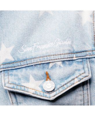 Women's San Francisco Giants Allover Print Button-Up Denim Jacket