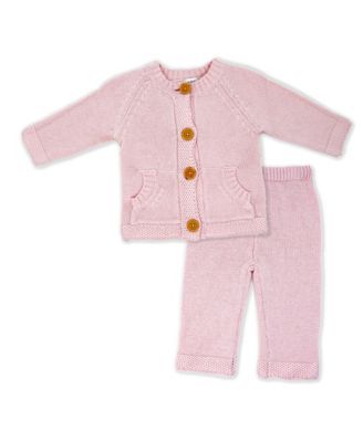 Baby Boys or Baby Girls Knit Sweater and Pant, 2 Piece Set - Pink