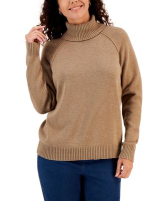 Women's Cotton Turtleneck Sweater, Created for Macy's