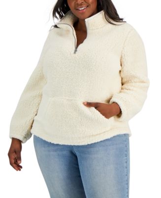Style & Co Plus Size Sherpa Sweatshirt, Created for Macy's - Macy's