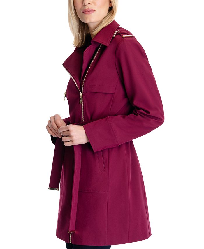 Michael Kors Women's Asymmetric Hooded Raincoat, Created for Macy's ...