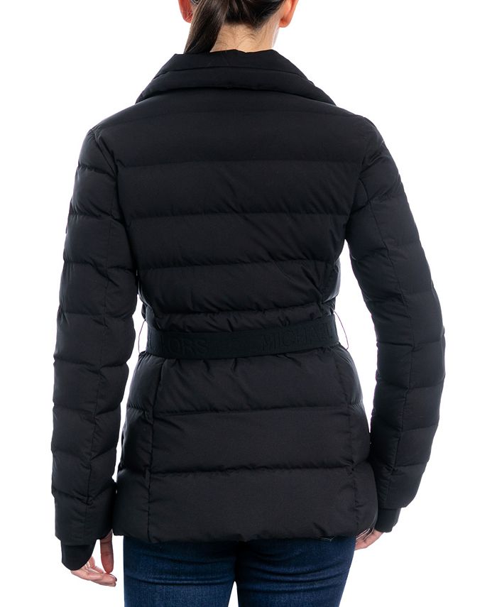 Michael Kors Women's Asymmetric Belted Packable Down Puffer Coat ...