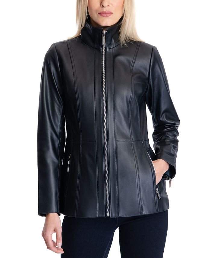 Michael Kors Women's Leather Coat, Created for Macy's & Reviews - Coats &  Jackets - Women - Macy's