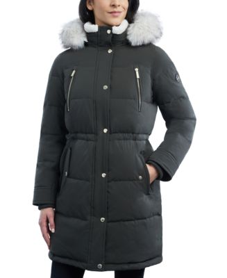 MICHAEL Michael Kors Women's Fleece-Collar Faux-Fur-Trim Hooded Puffer Coat