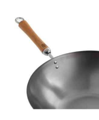 Classic Series Carbon Steel Wok with Birch Handles, 14"