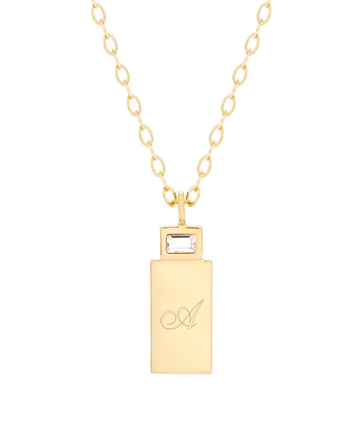 Brook & York Vivian Initial Pendant Necklace In Gold-plated-a