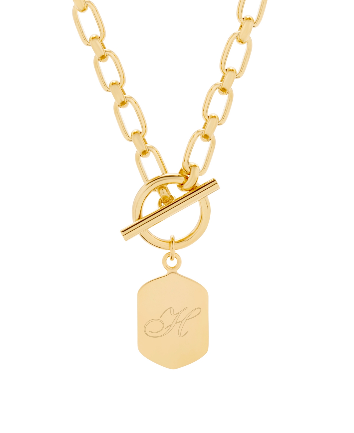Brook & York Hadley Initial Toggle Necklace In Gold-plated-h