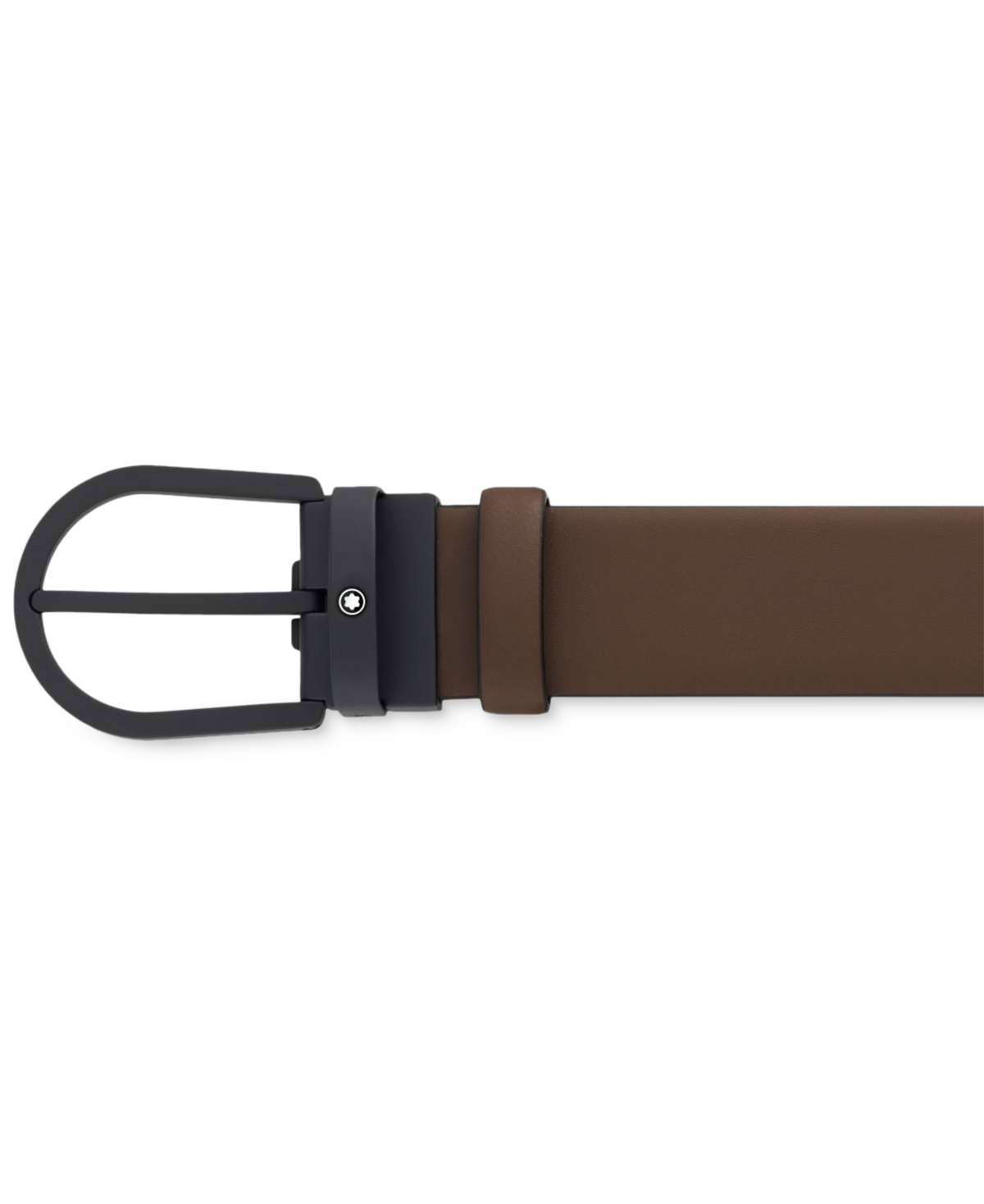 Montblanc Horseshoe Buckle Leather Belt In Brown