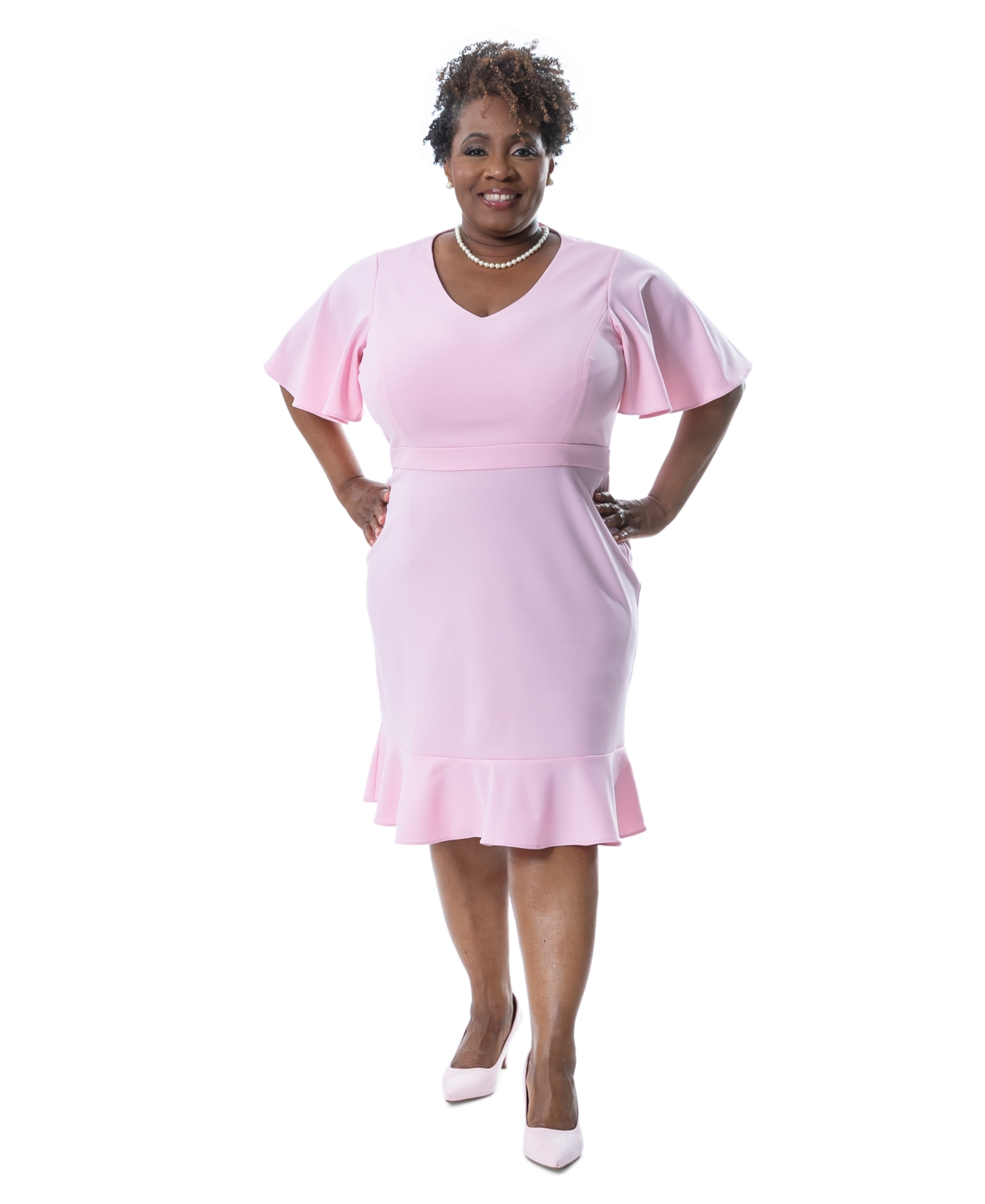 Flutter sleeve sheath dress discount