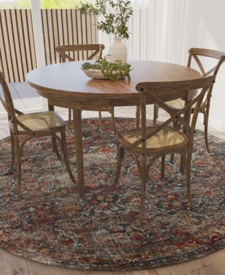 Jericho Washable JC3 4' x 4' Round Area Rug