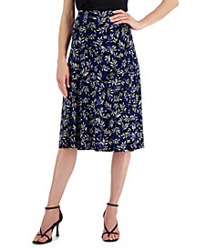 Women's Flared Floral Midi Skirt