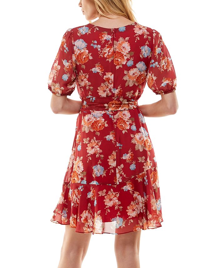 B Darlin Juniors' PleatedNeck PuffSleeve Dress Macy's