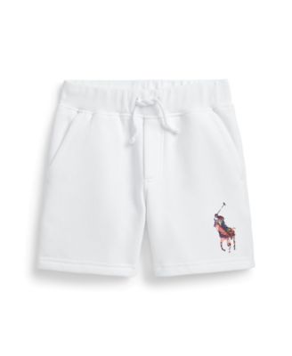 폴로 랄프로렌 보이즈 반바지 Polo Ralph Lauren Big Boys Big Pony Fleece Shorts,White