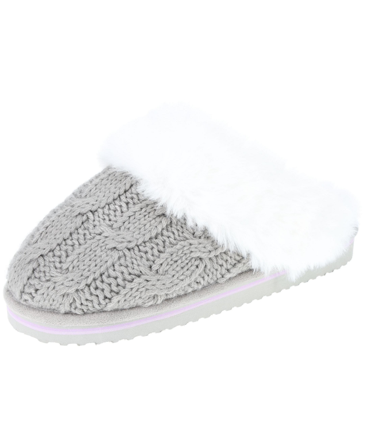 Women's Demi Cable Knit Scuff Slippers - Ivory