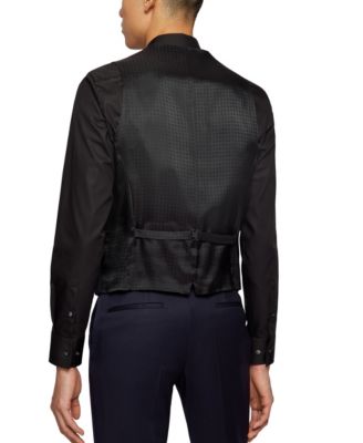 BOSS by Men's Virgin-Wool Serge Slim-Fit Vest