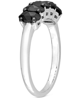Black Diamond Oval Anniversary Ring (1-1/4 ct. t.w.) in 10k White Gold